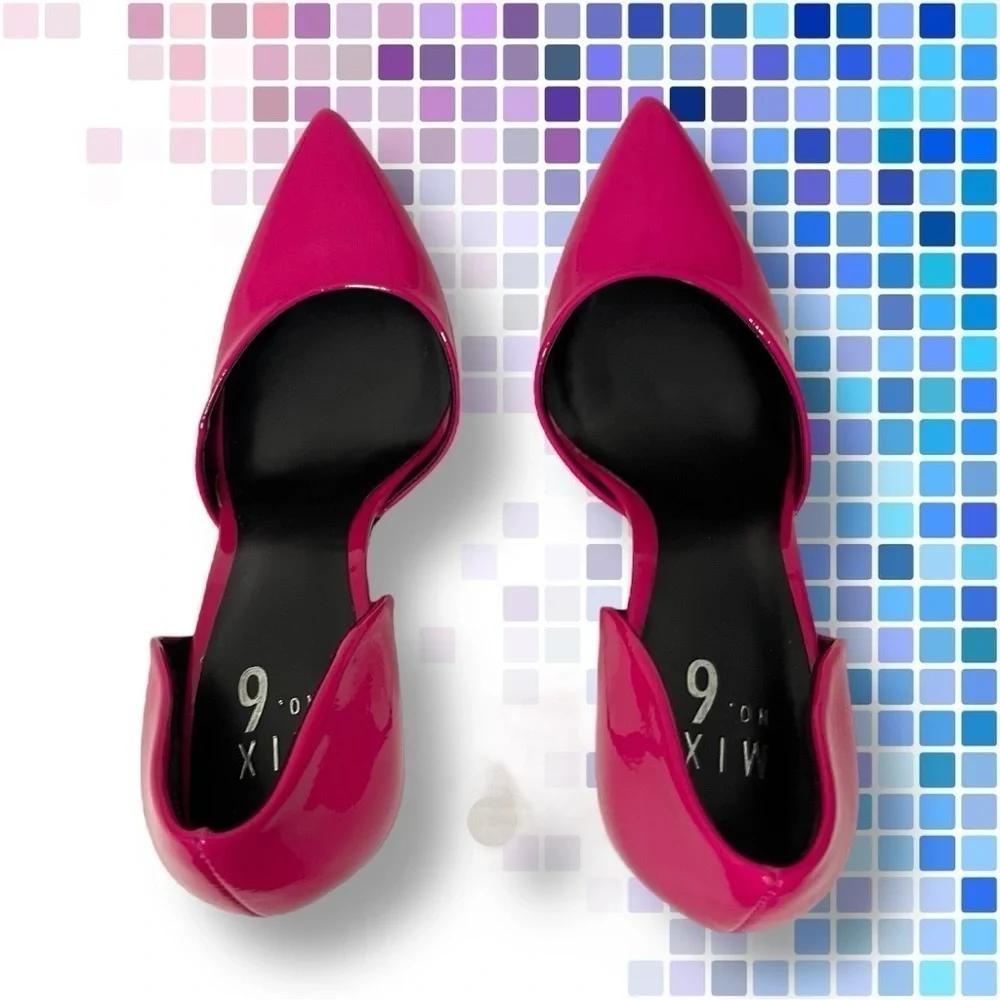 Mix No. 6 Dawnira Pump Hot Pink Patent Faux Leather Stiletto Size 10m